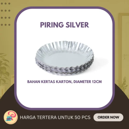 Piring kue Piring Kertas Gold dan Silver Isi 50