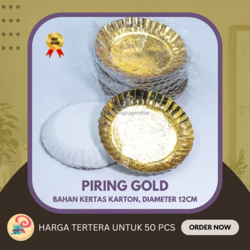 Piring kue Piring Kertas Gold dan Silver Isi 50